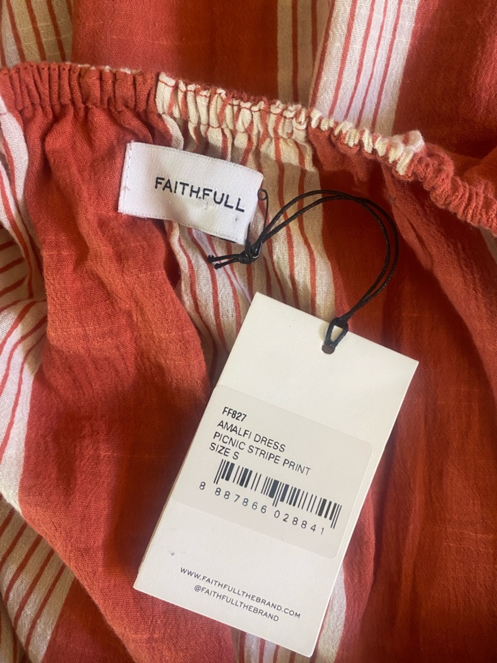 Faithful the Brand Amalfi Picnic Striped Off-Shoulder Button-Front Dress - Picture 5 of 6